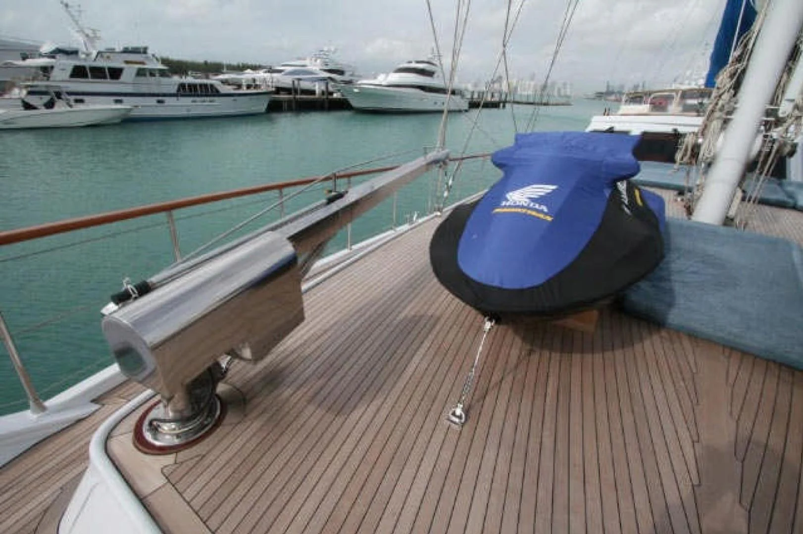 a boat on a dock aboard QUEEN SOUTH III Yacht for Sale