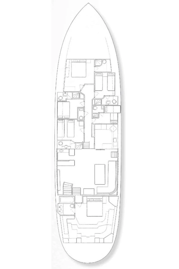diagram, engineering drawing aboard QUEEN SOUTH III Yacht for Sale