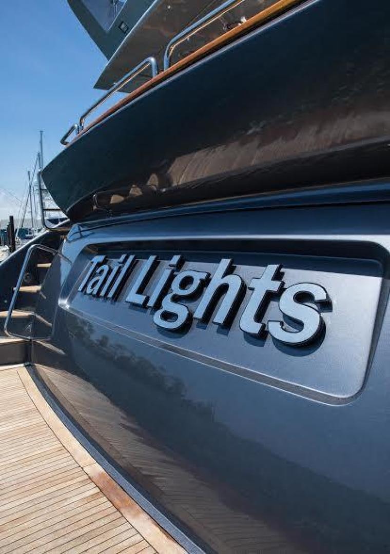 the front of a car aboard TAIL LIGHTS Yacht for Sale