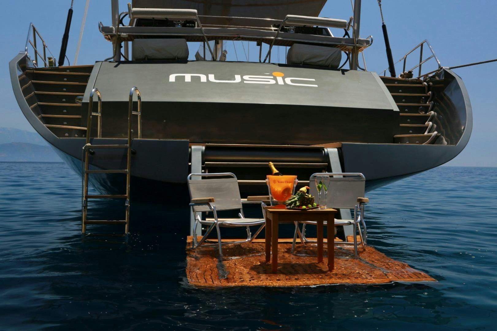 a boat on the water aboard MUSIC Yacht for Sale