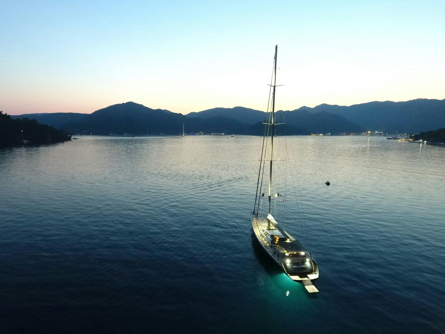 a sailboat on the water aboard MUSIC Yacht for Sale