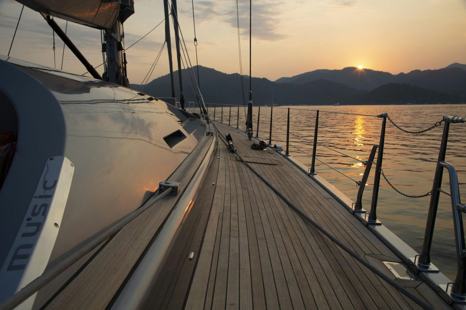 a boat on the water aboard MUSIC Yacht for Sale