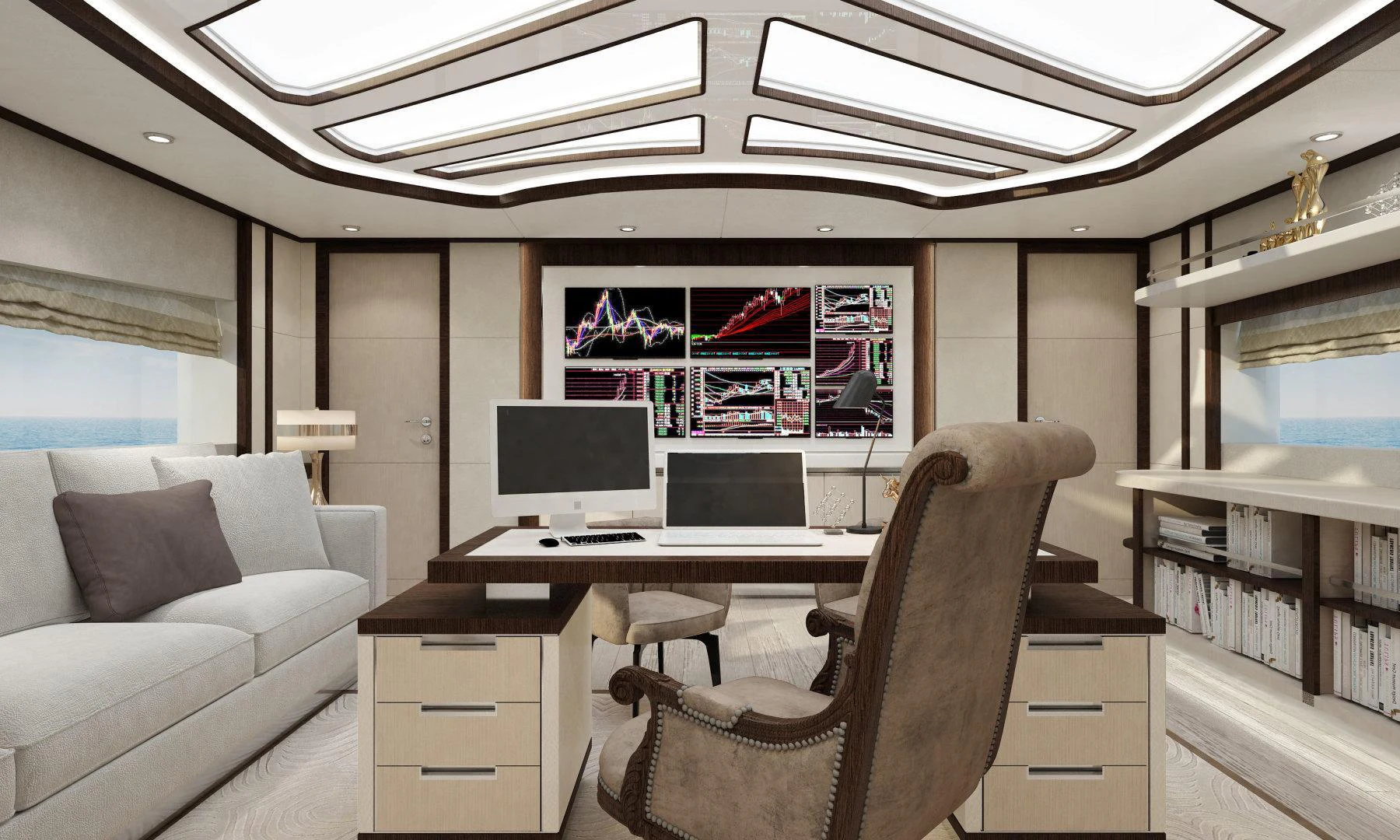 a room with a desk and a chair aboard ASTERIA 112/04 Yacht for Sale