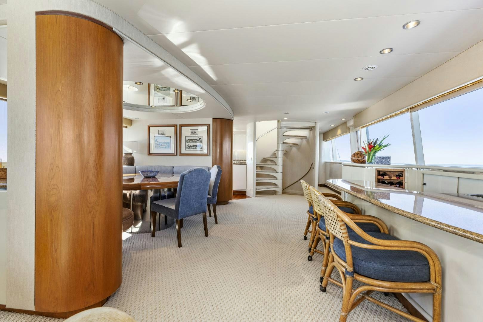 a large open office space aboard AQUILA Yacht for Sale