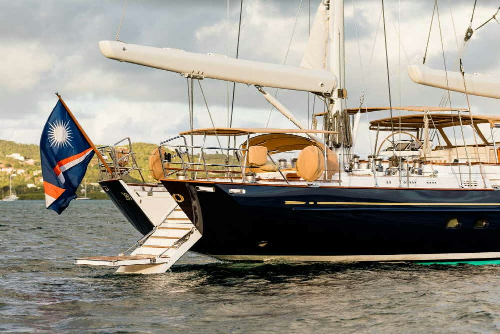a boat on the water aboard BLUE TOO Yacht for Sale