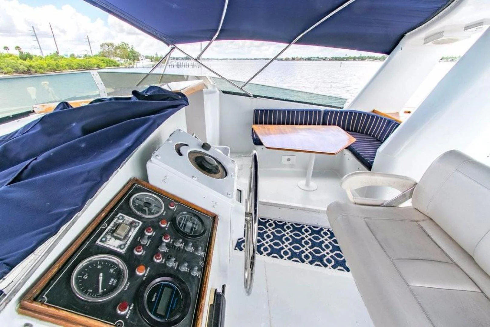 a boat with a radio and a seat aboard TIMELESS Yacht for Sale