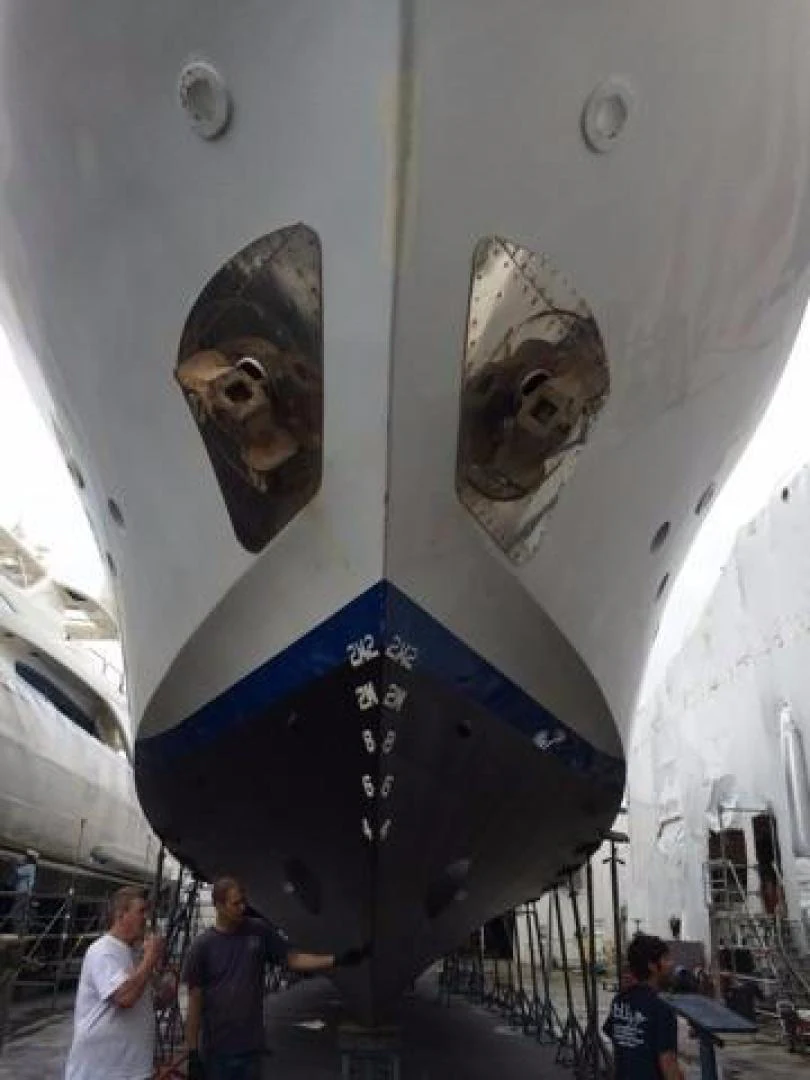 a flag with a face on it aboard TIMELESS Yacht for Sale