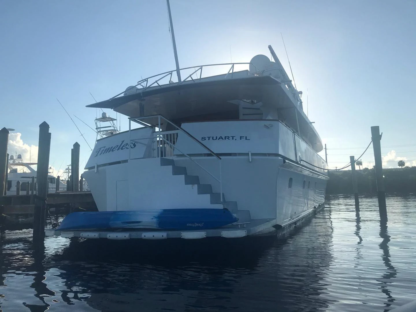 a large white boat aboard TIMELESS Yacht for Sale