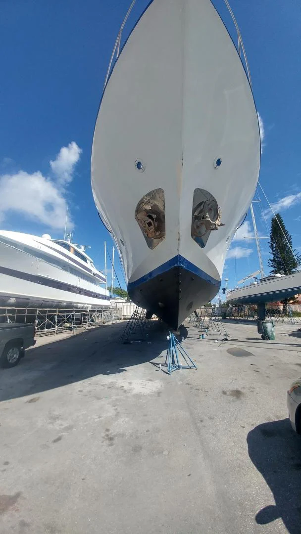 a large white satellite dish aboard TIMELESS Yacht for Sale