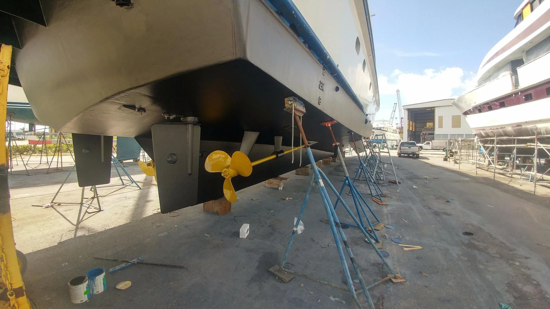 a large white machine with a large pipe attached to it aboard TIMELESS Yacht for Sale