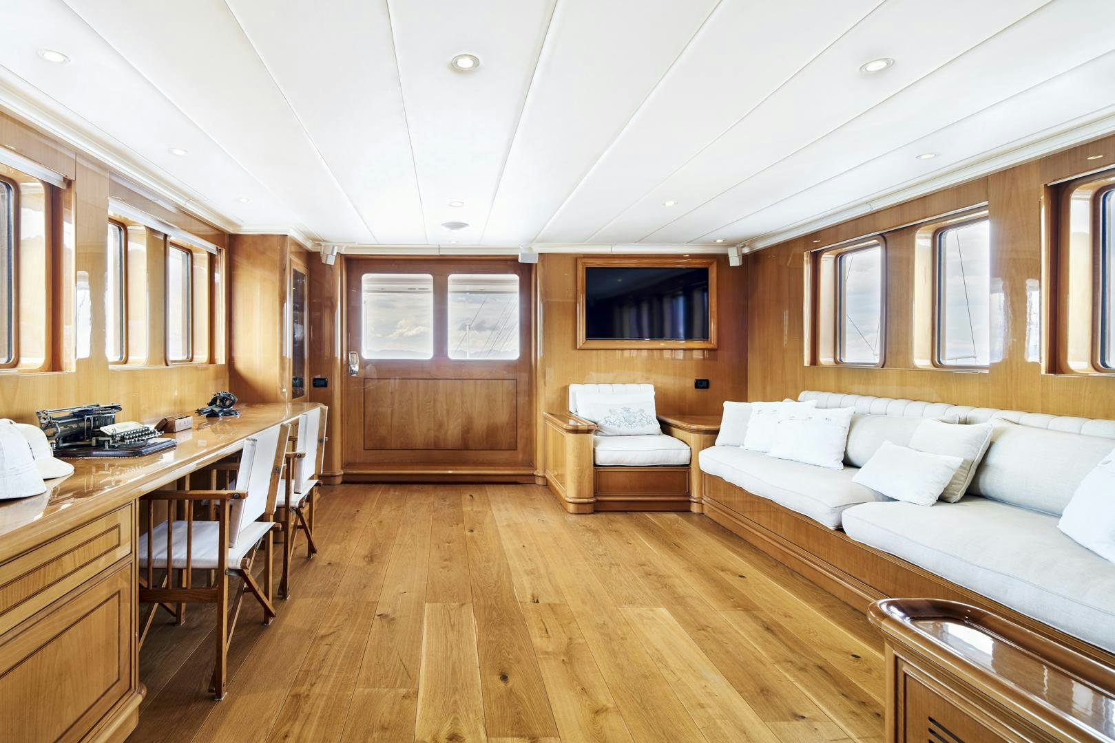 a room with a bed and a desk aboard OLDE SALT Yacht for Sale
