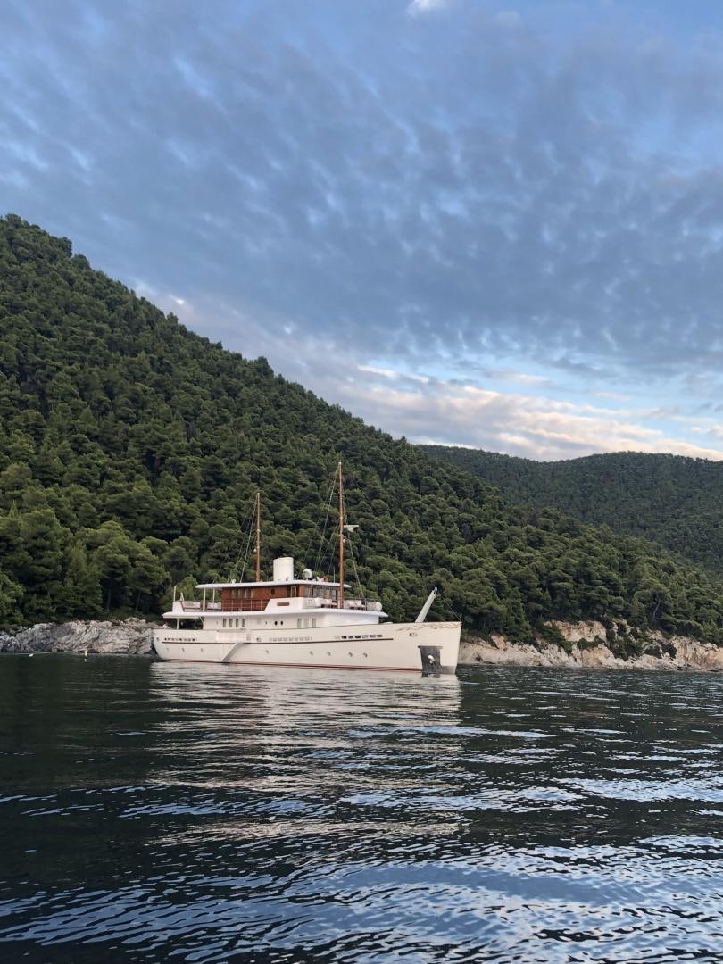a boat in the water aboard OLDE SALT Yacht for Sale