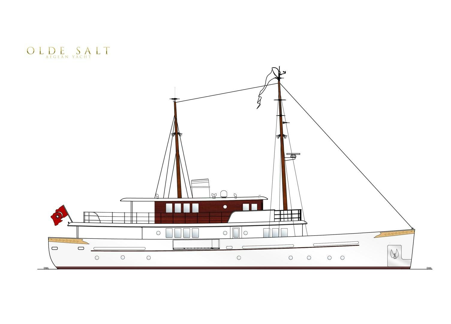 diagram, engineering drawing aboard OLDE SALT Yacht for Sale