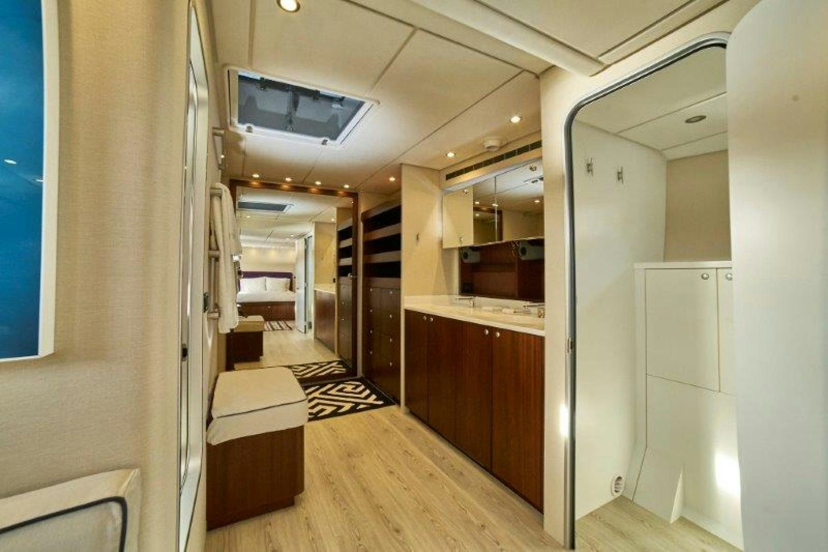 a room with a wood floor and a wood floor aboard ICEBERG Yacht for Sale