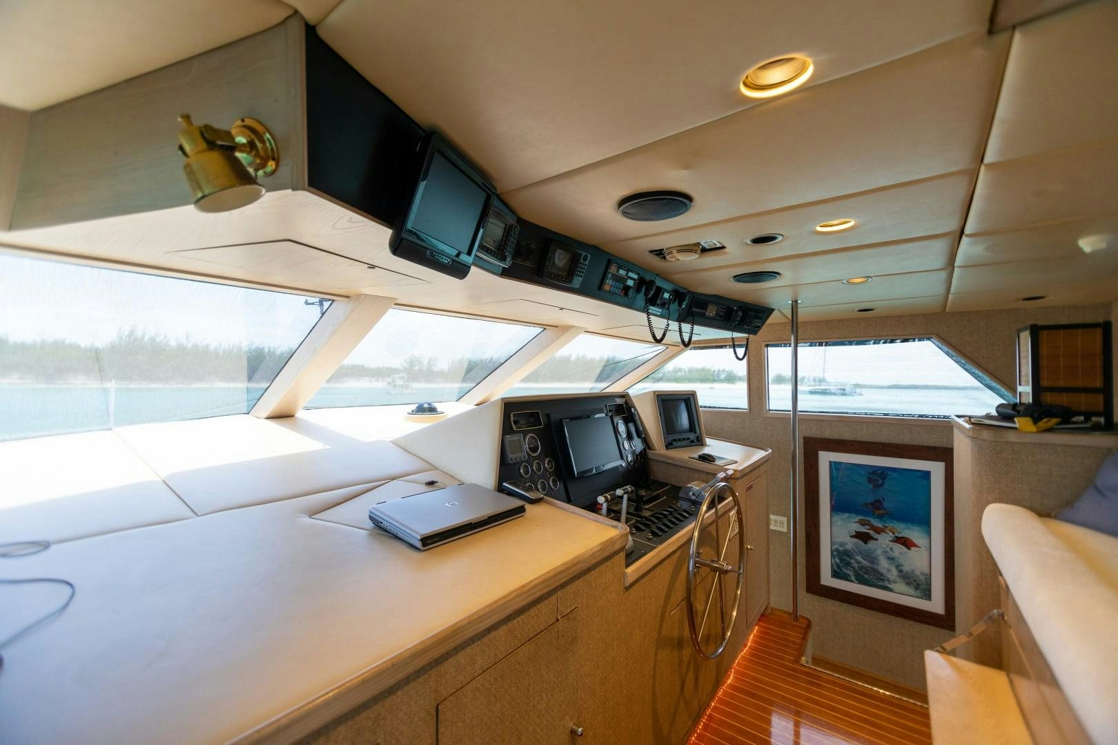 a room with computers and monitors aboard ISLAND TIME Yacht for Sale