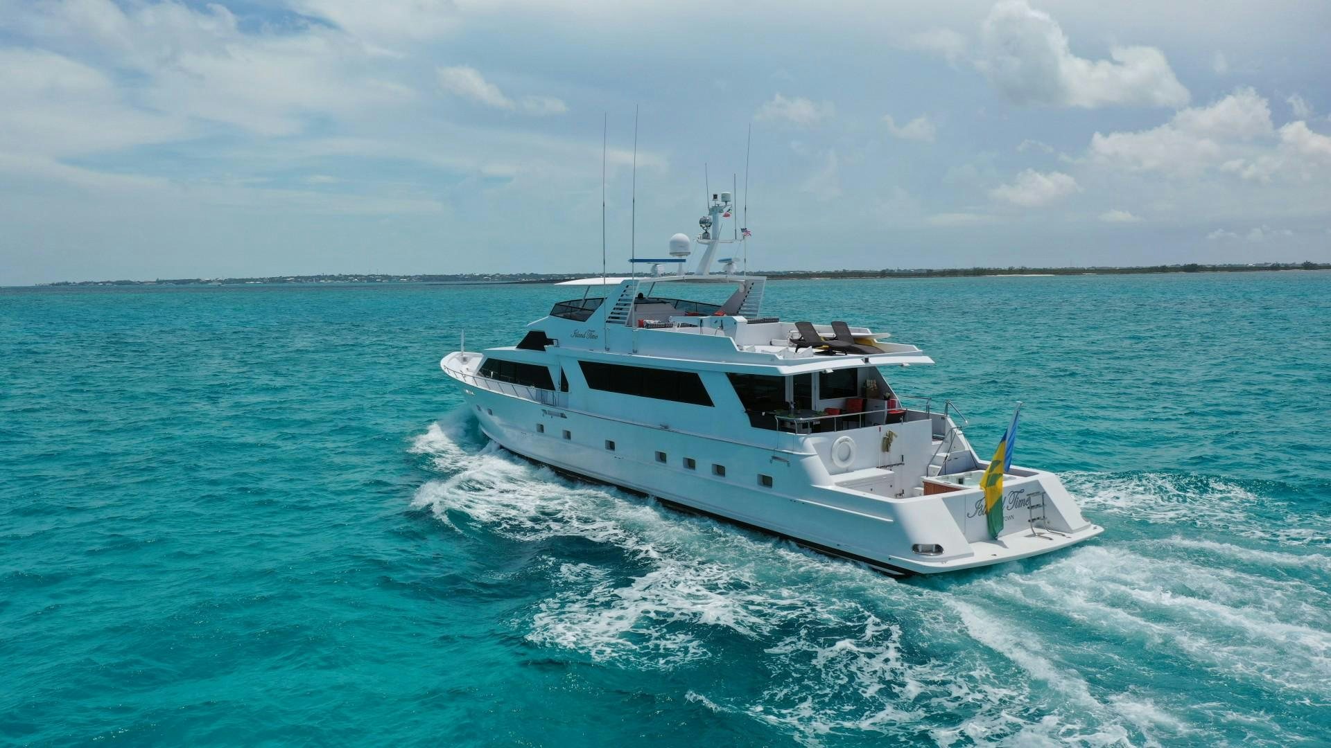 a boat on the water aboard ISLAND TIME Yacht for Sale