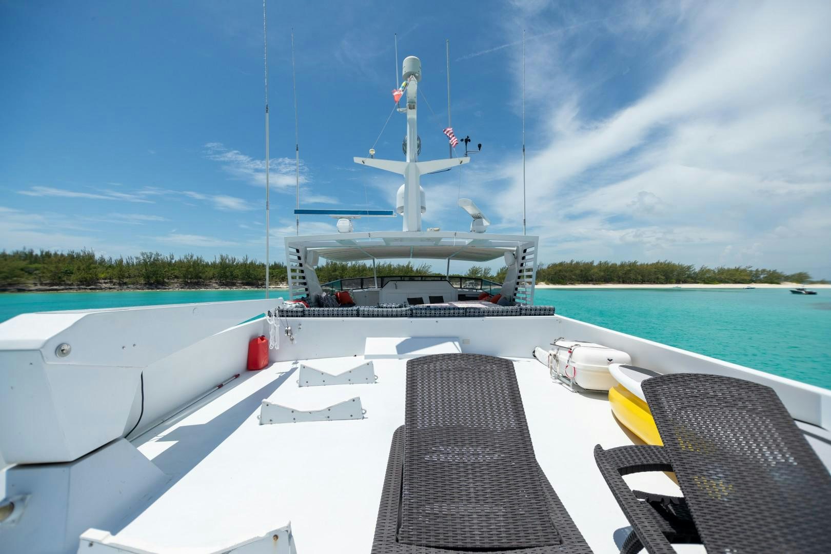 a boat on the water aboard ISLAND TIME Yacht for Sale