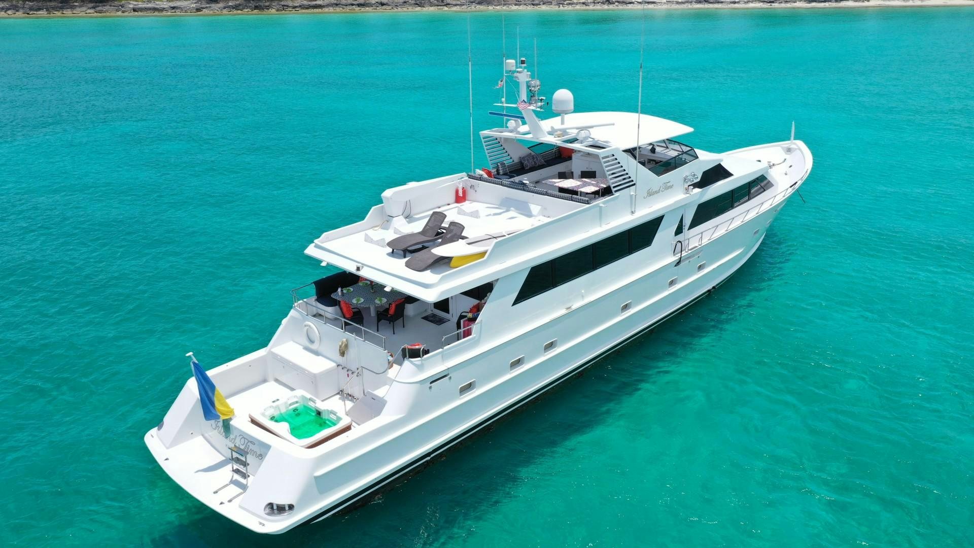 a boat in the water aboard ISLAND TIME Yacht for Sale