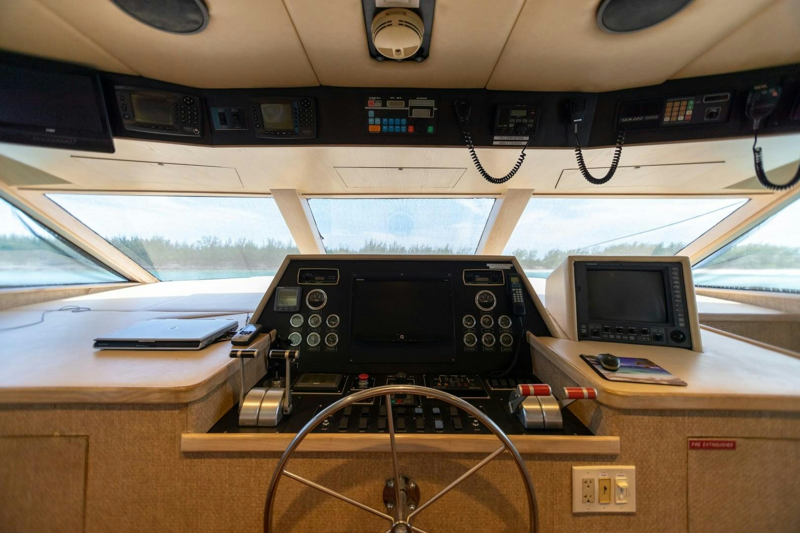 a radio on a car aboard ISLAND TIME Yacht for Sale