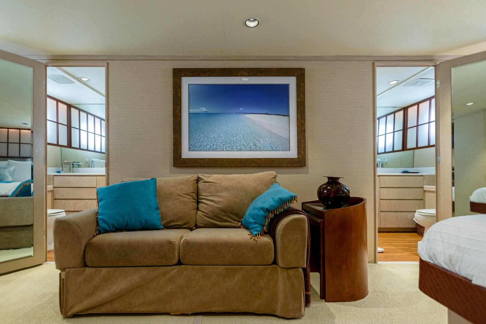 a living room with a couch aboard ISLAND TIME Yacht for Sale