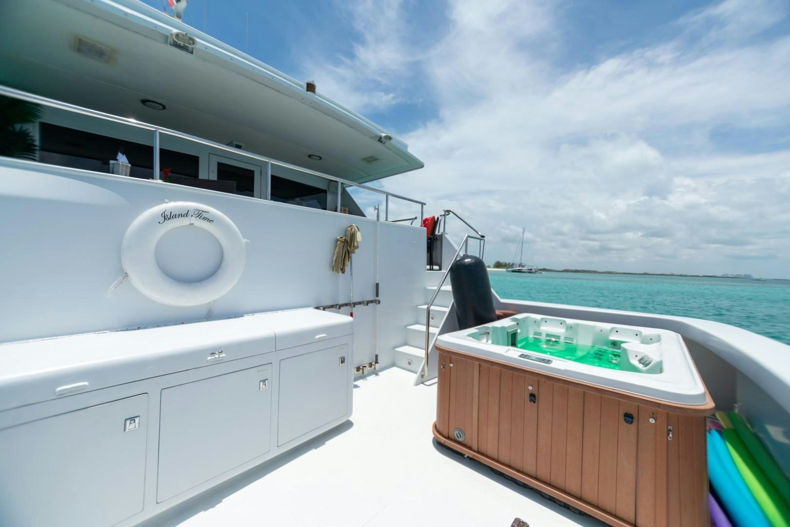 a boat on the water aboard ISLAND TIME Yacht for Sale
