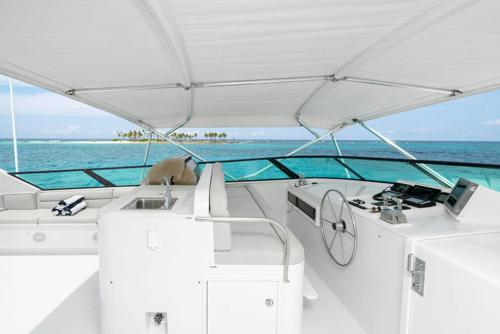 a boat on the water aboard EXIT STRATEGY Yacht for Sale