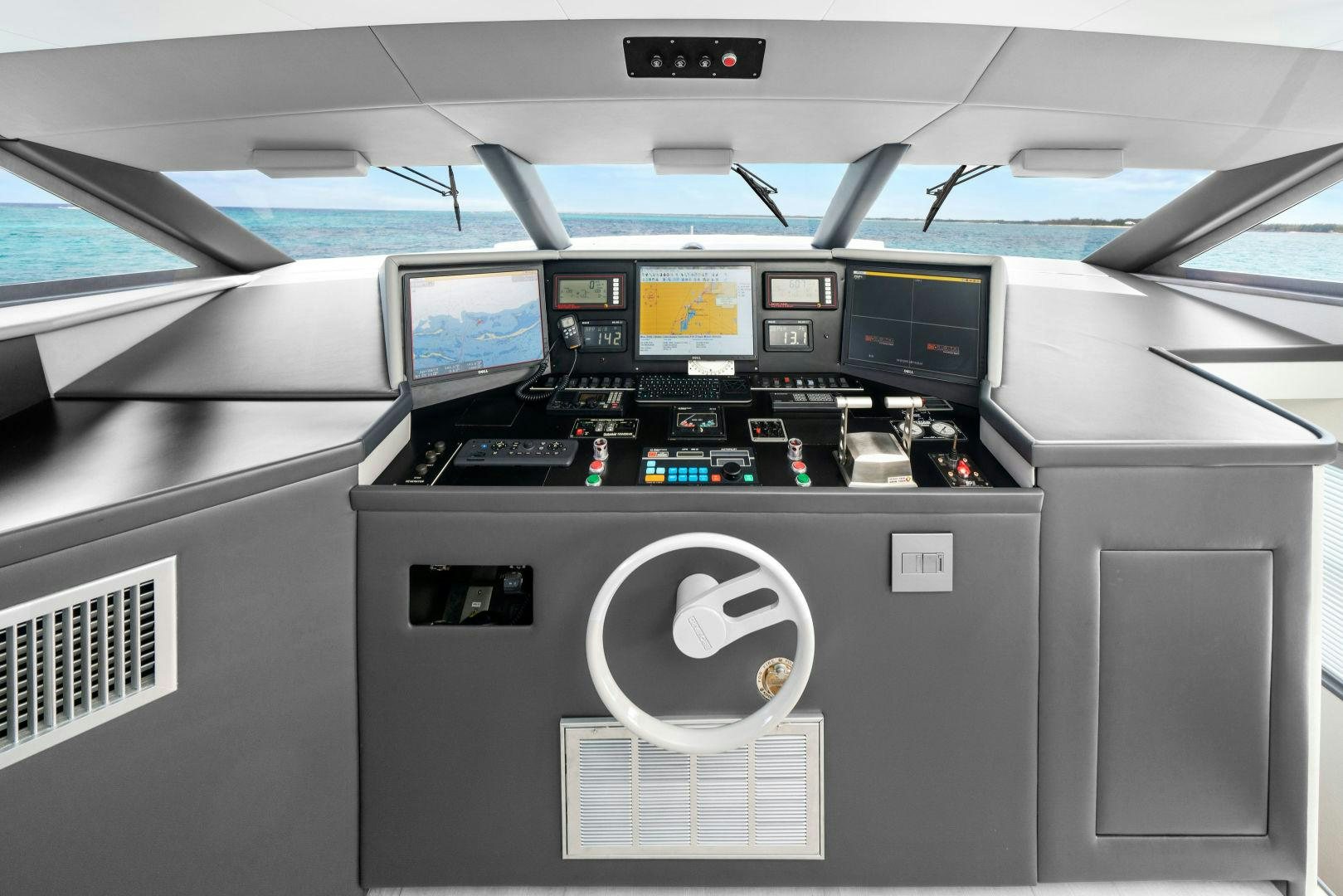 a machine with many buttons aboard EXIT STRATEGY Yacht for Sale
