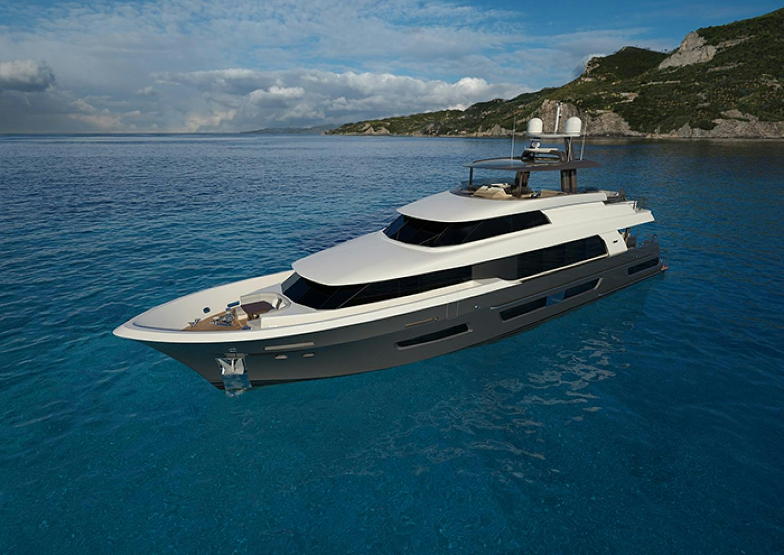 a boat in the water aboard CRESCENT 110 Yacht for Sale