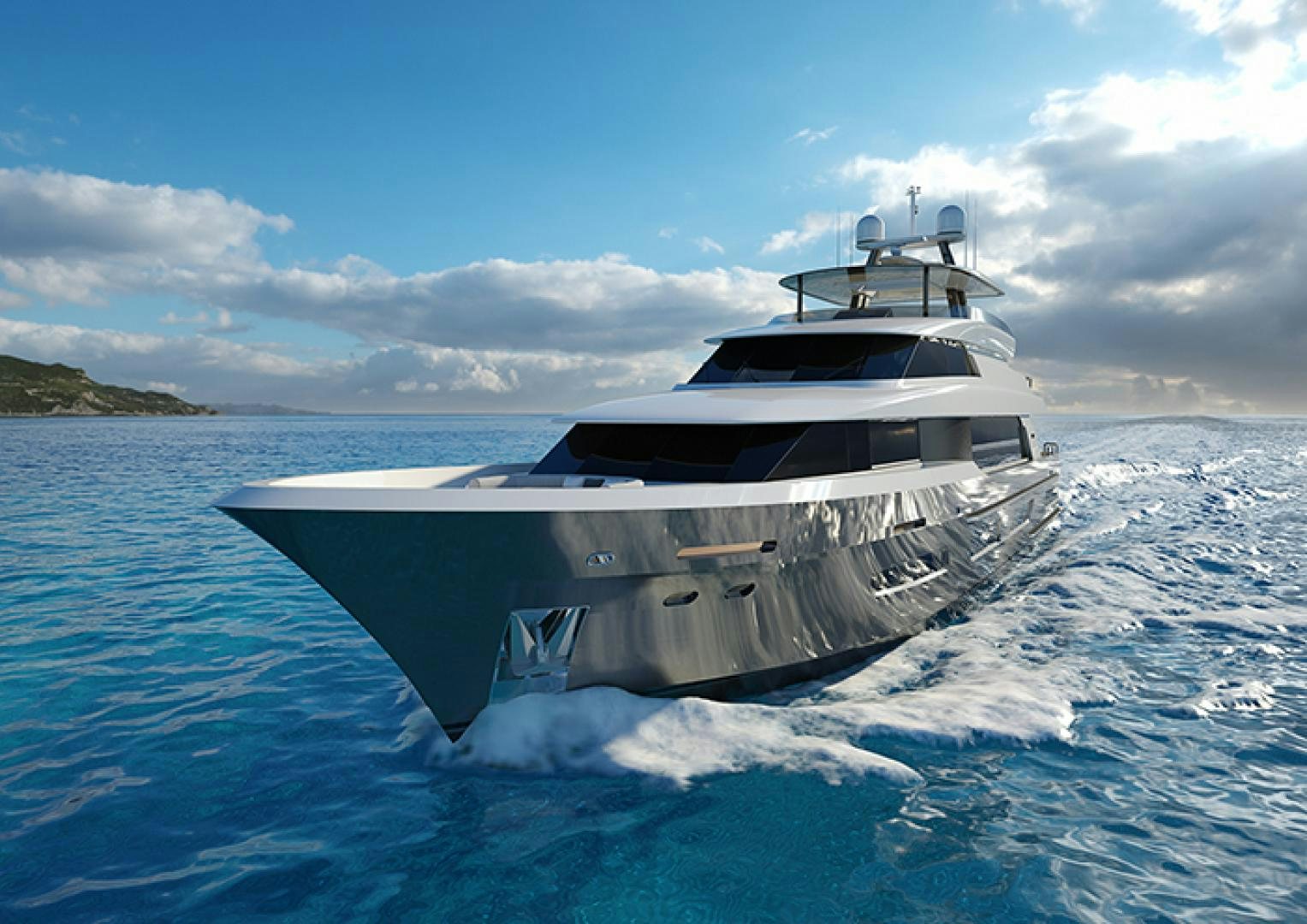 a boat on the water aboard CRESCENT 110 Yacht for Sale