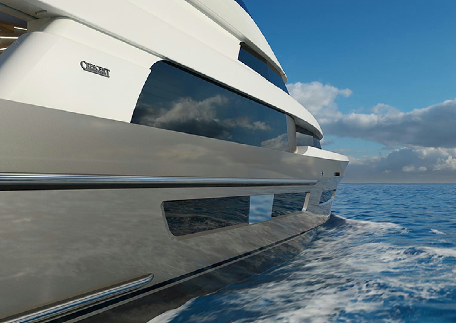 a boat on the water aboard CRESCENT 110 Yacht for Sale