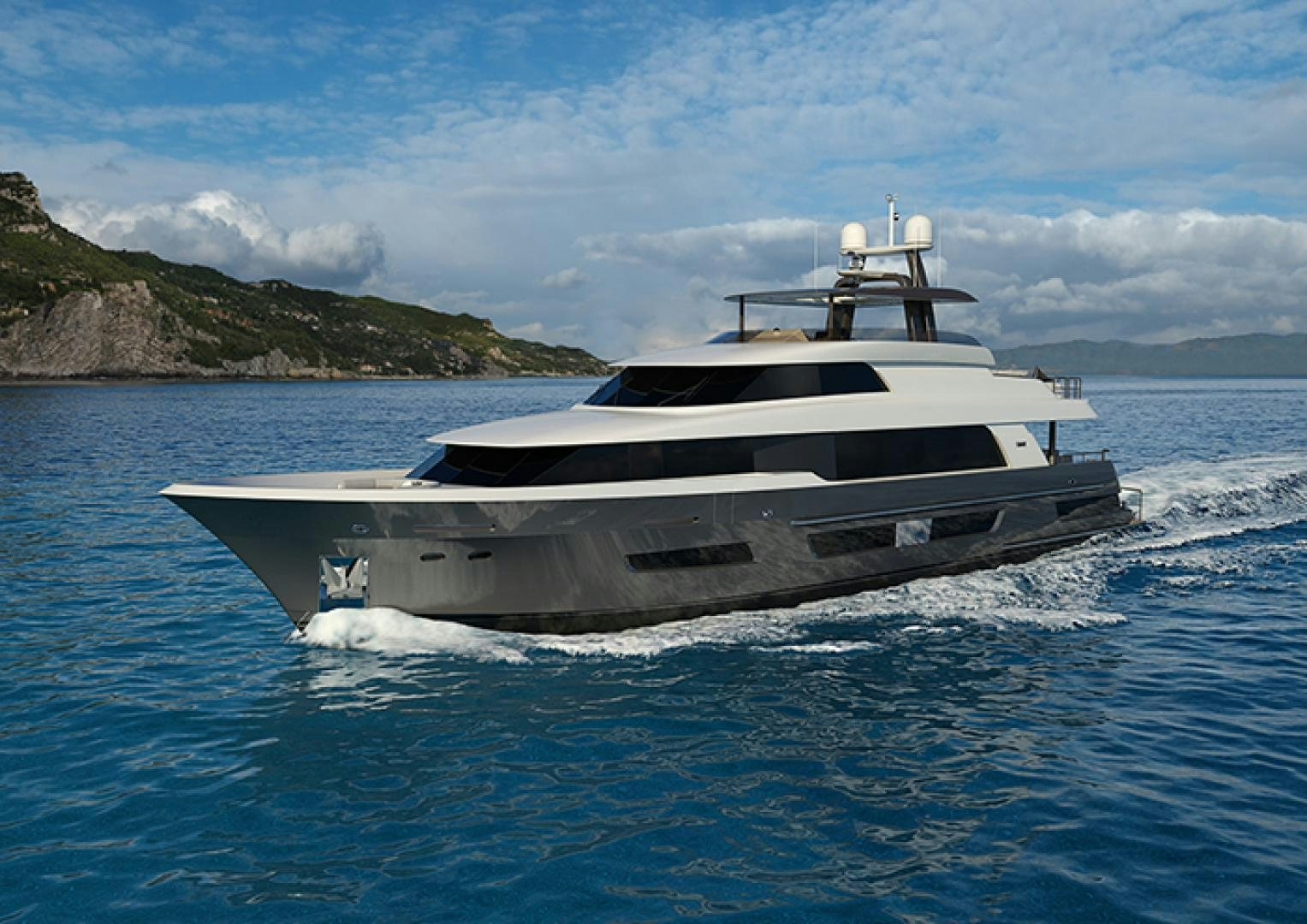 a boat in the water aboard CRESCENT 110 Yacht for Sale