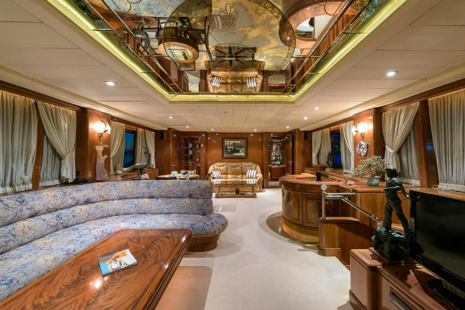 a room with a bed and a desk aboard ELBA Yacht for Sale