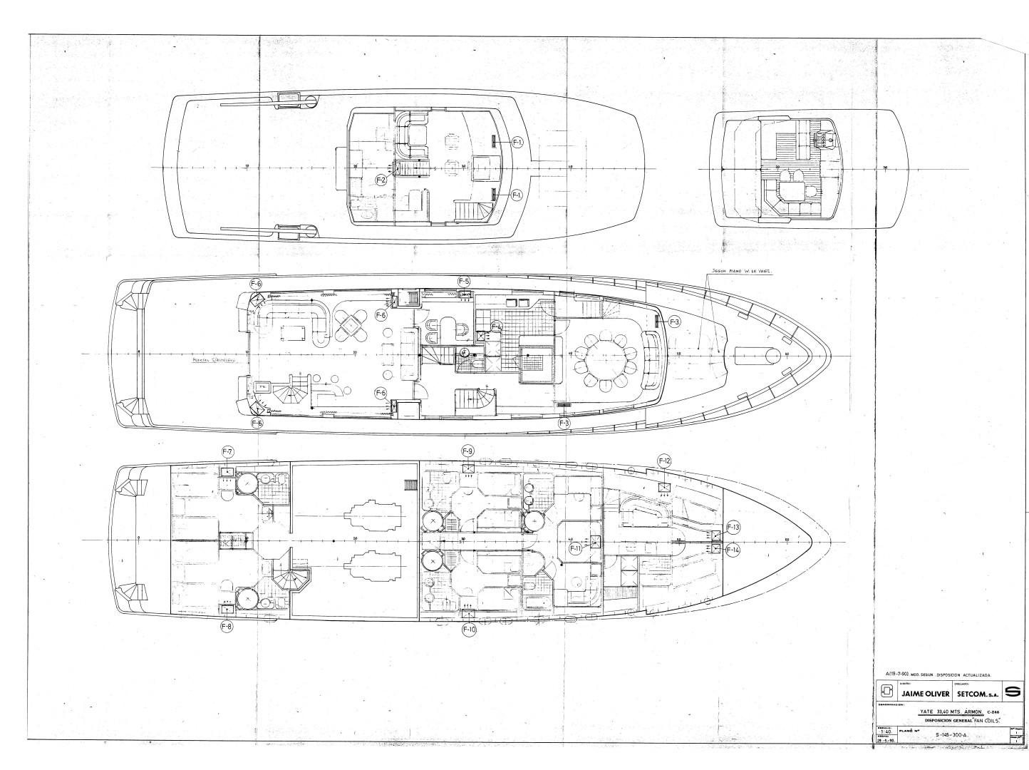 diagram, engineering drawing aboard ELBA Yacht for Sale