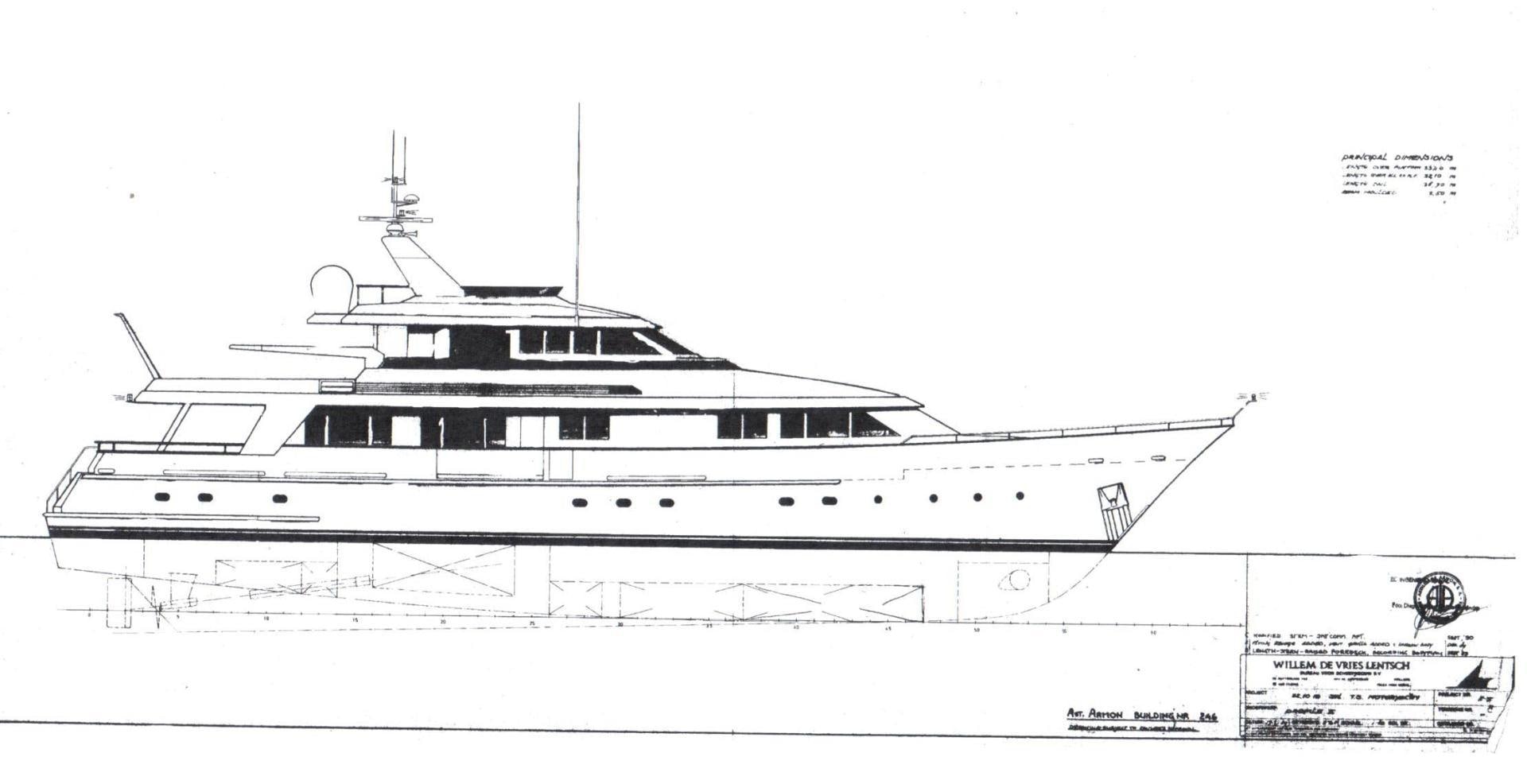 diagram, engineering drawing aboard ELBA Yacht for Sale