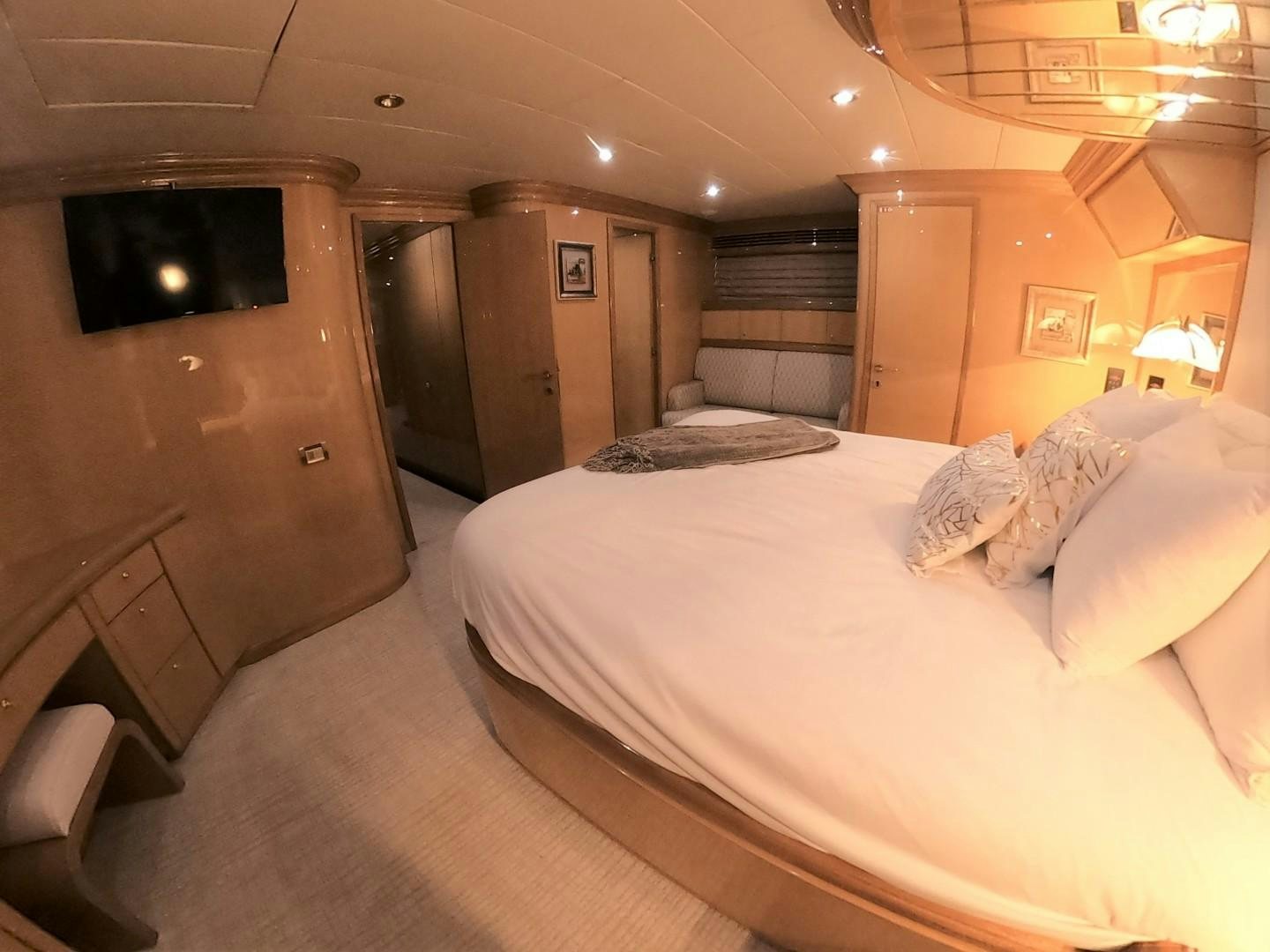 a hotel room with a bed aboard SEAS THE DAY Yacht for Sale
