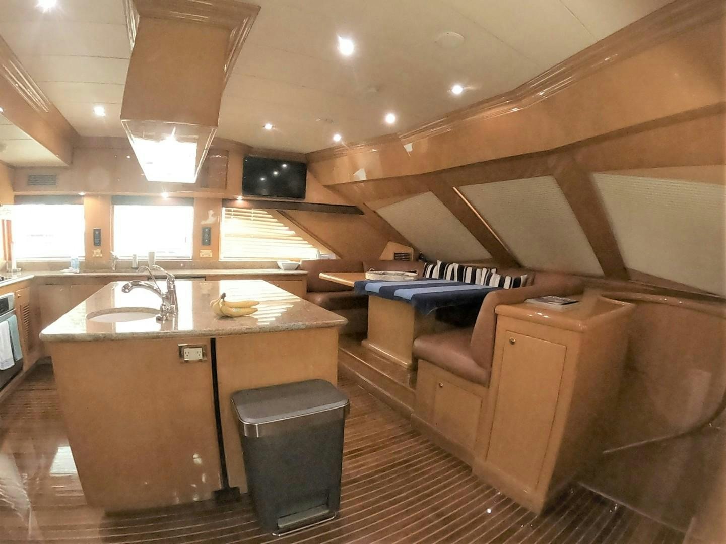 a kitchen with a countertop aboard SEAS THE DAY Yacht for Sale