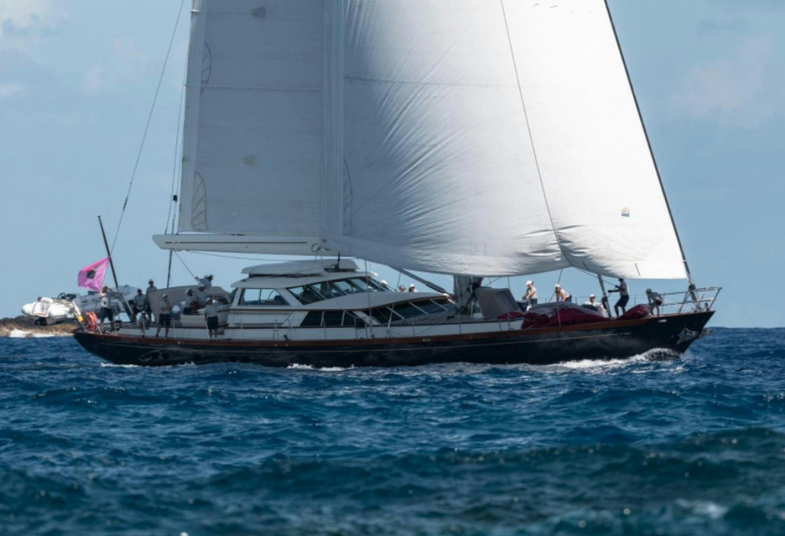 a boat sailing on the sea aboard MARAE Yacht for Sale