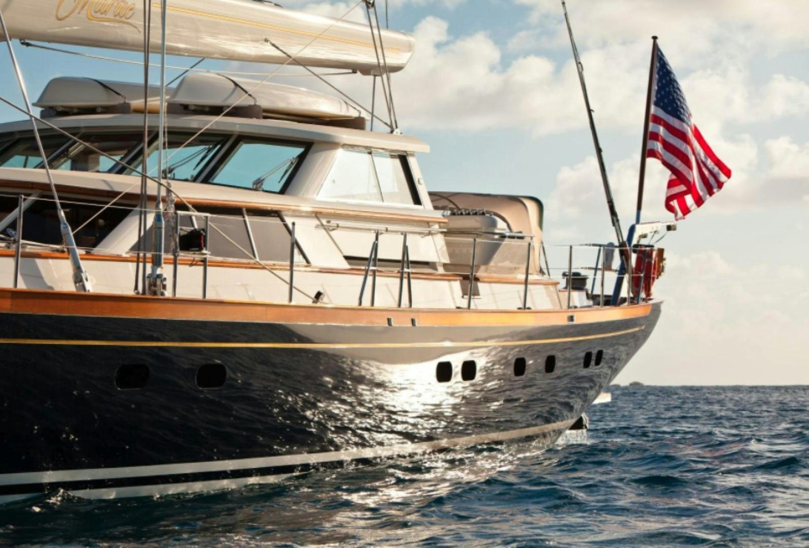 a boat on the water aboard MARAE Yacht for Sale