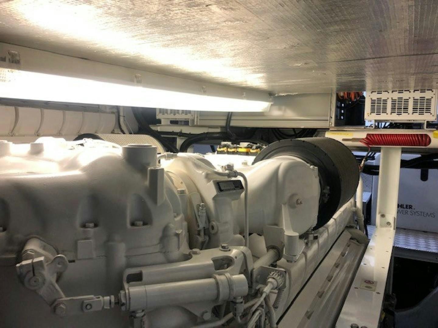 a large machine in a factory aboard DOUBLE D Yacht for Sale