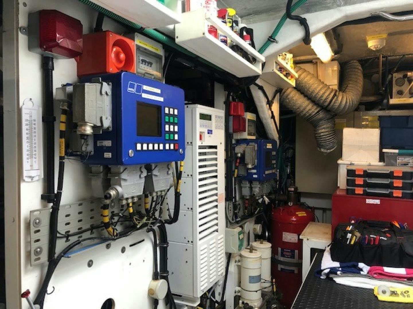 a machine with wires and equipment aboard DOUBLE D Yacht for Sale