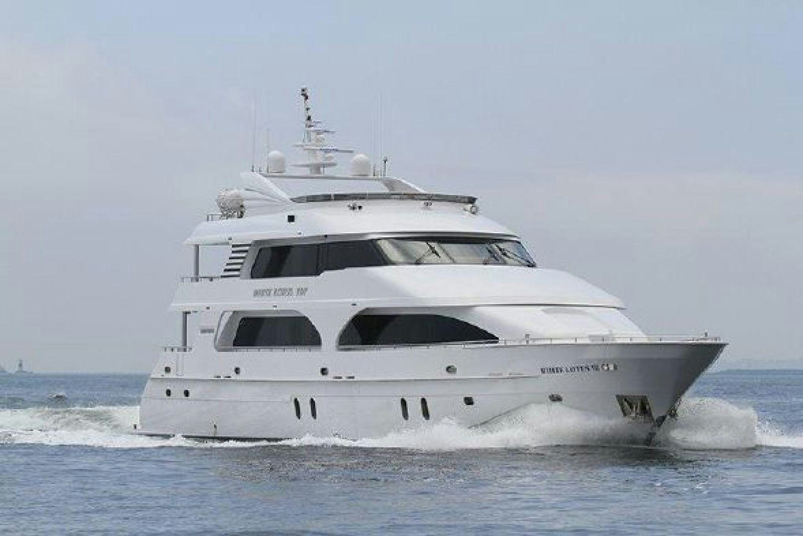 a white yacht in the water aboard WHITE LOTUS VIII Yacht for Sale