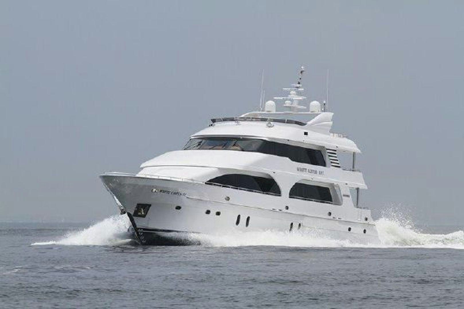 a white yacht in the water aboard WHITE LOTUS VIII Yacht for Sale