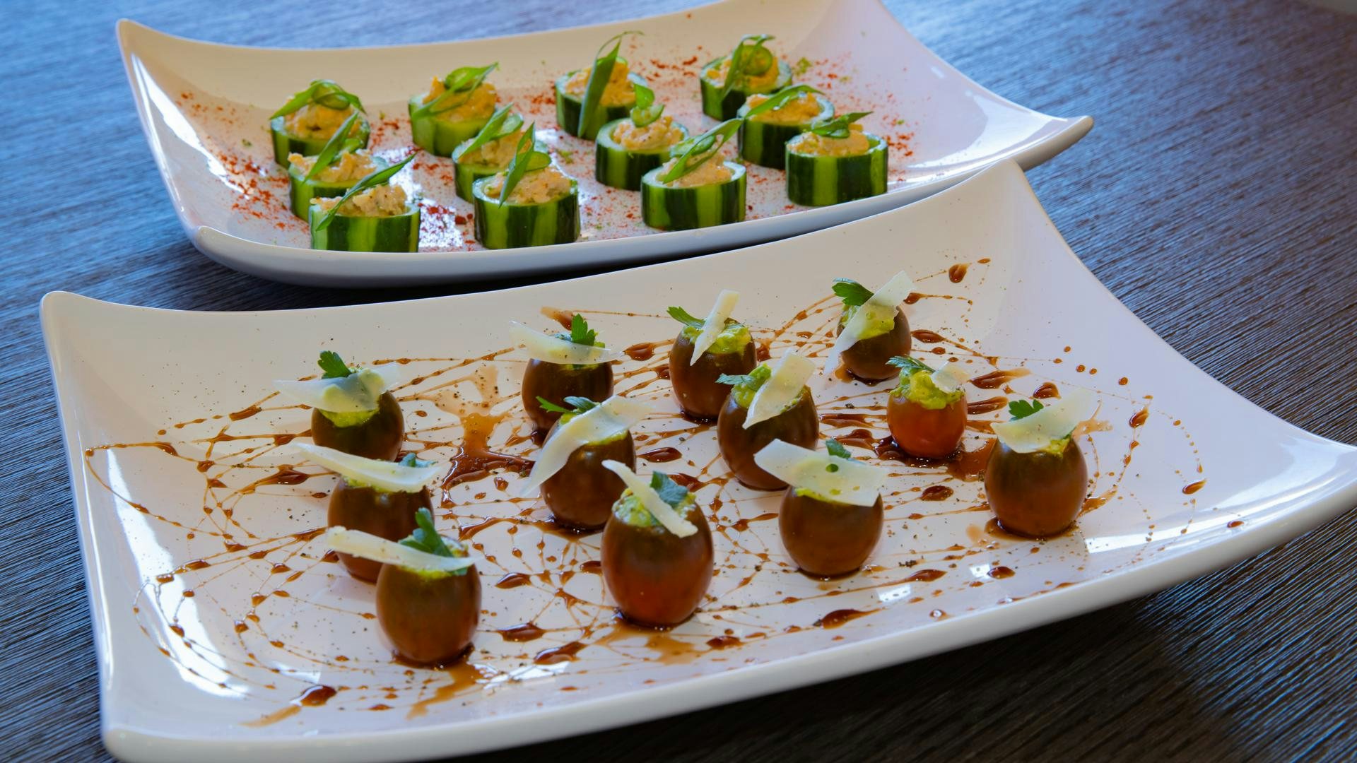 a plate of food aboard RISK TAKER Yacht for Charter