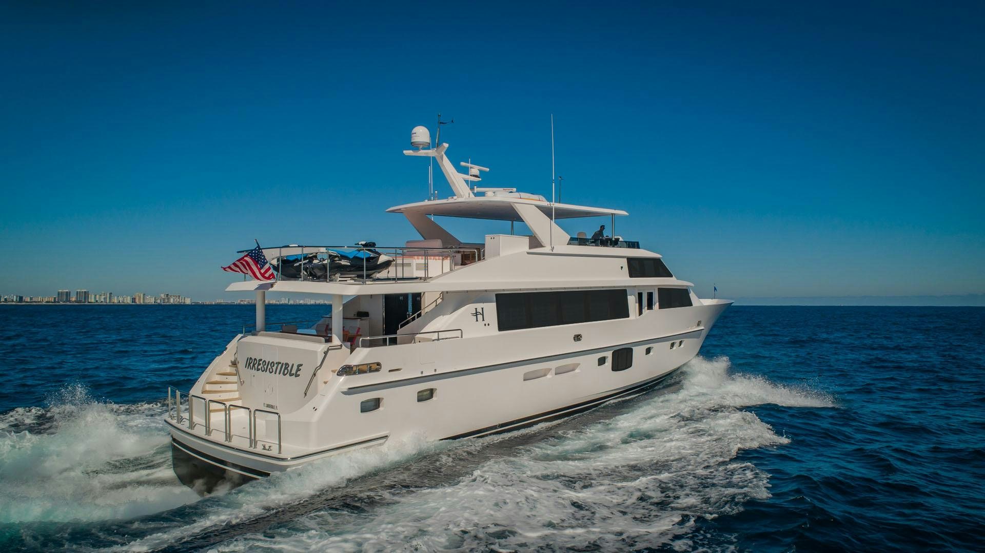 a boat on the water aboard RISK TAKER Yacht for Sale