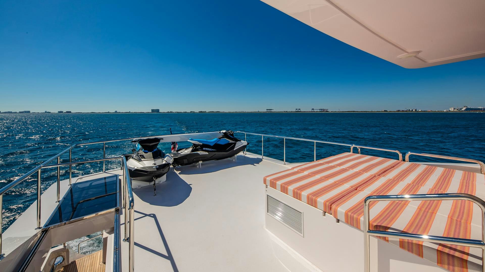 a boat on a body of water aboard RISK TAKER Yacht for Charter