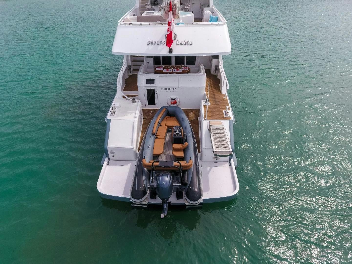 a boat in the water aboard PIRATE RADIO Yacht for Sale