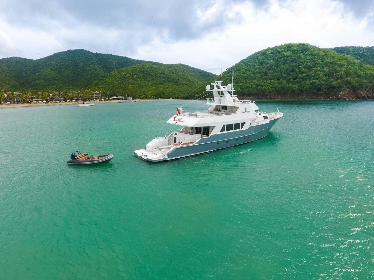 a boat sailing in the sea aboard PIRATE RADIO Yacht for Sale