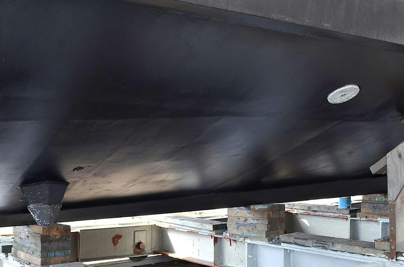 a large metal structure with a round light on the ceiling aboard LADY ARLENE Yacht for Sale