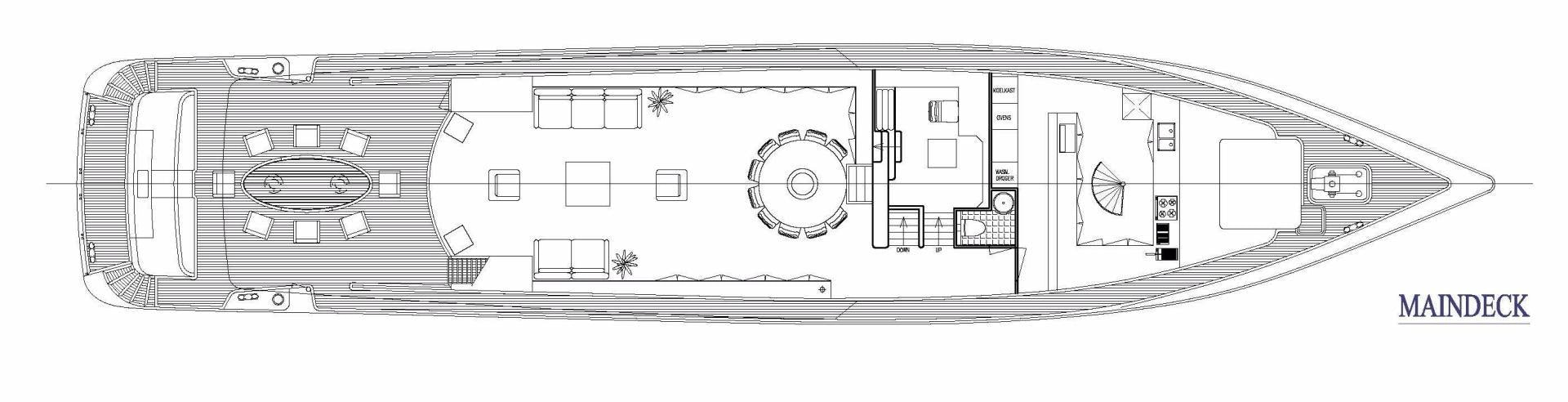 diagram, engineering drawing aboard LADY ARLENE Yacht for Sale