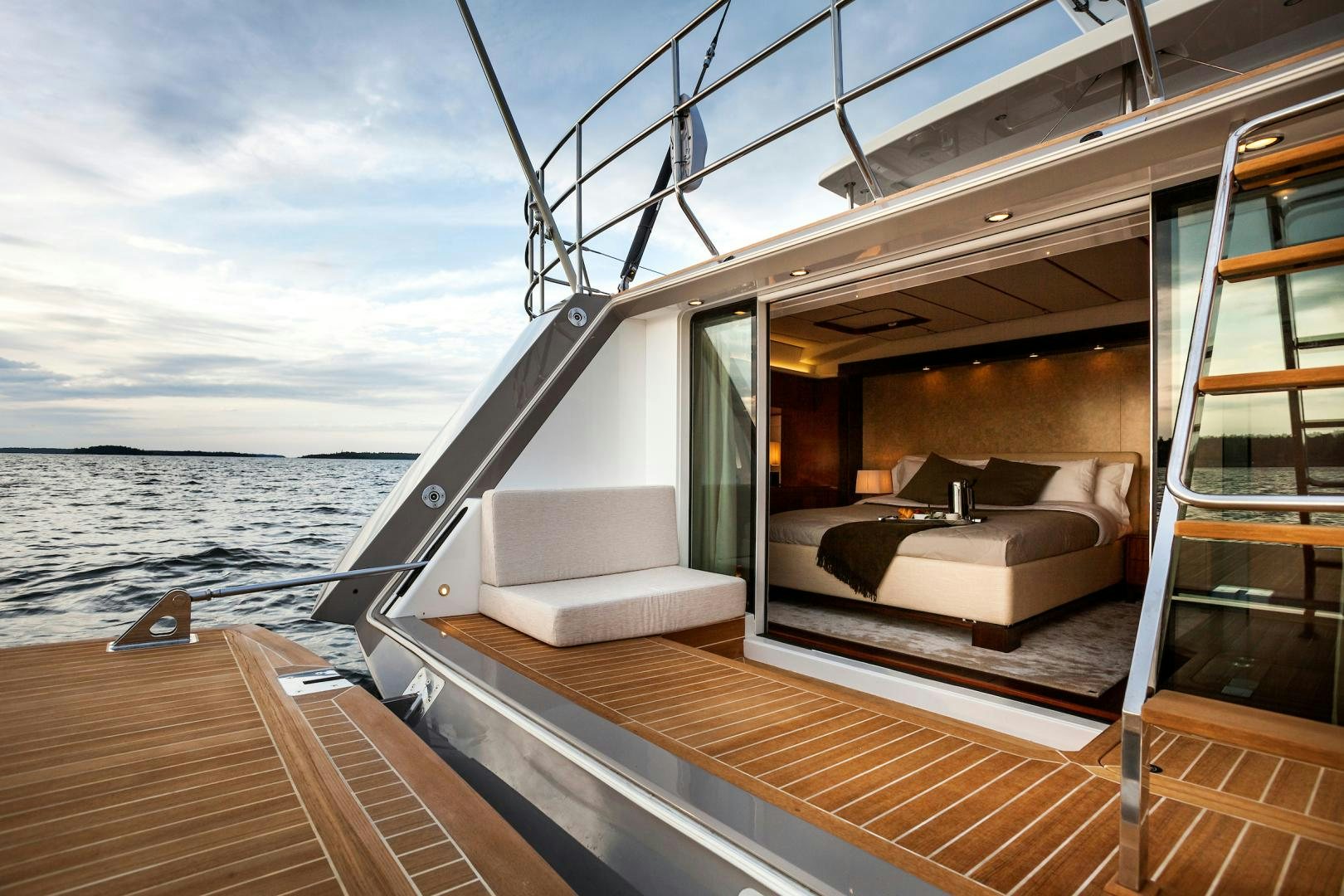 a boat on the water aboard CHILD OF LIR  Yacht for Sale